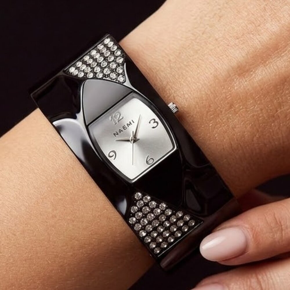 Black Rhinestone Watch